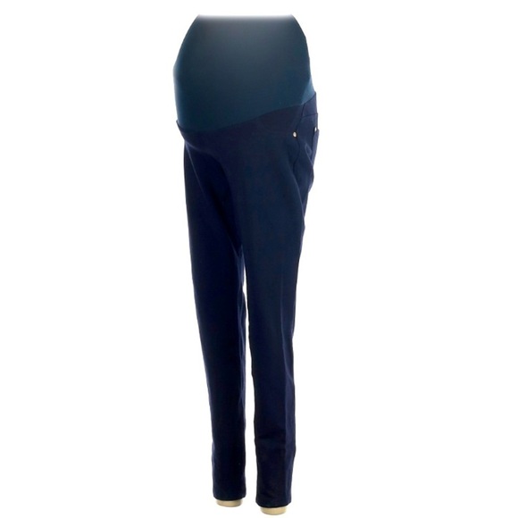 Pea in the pod navy skinny stretch casual pants Small maternity jeans blue - Picture 1 of 5